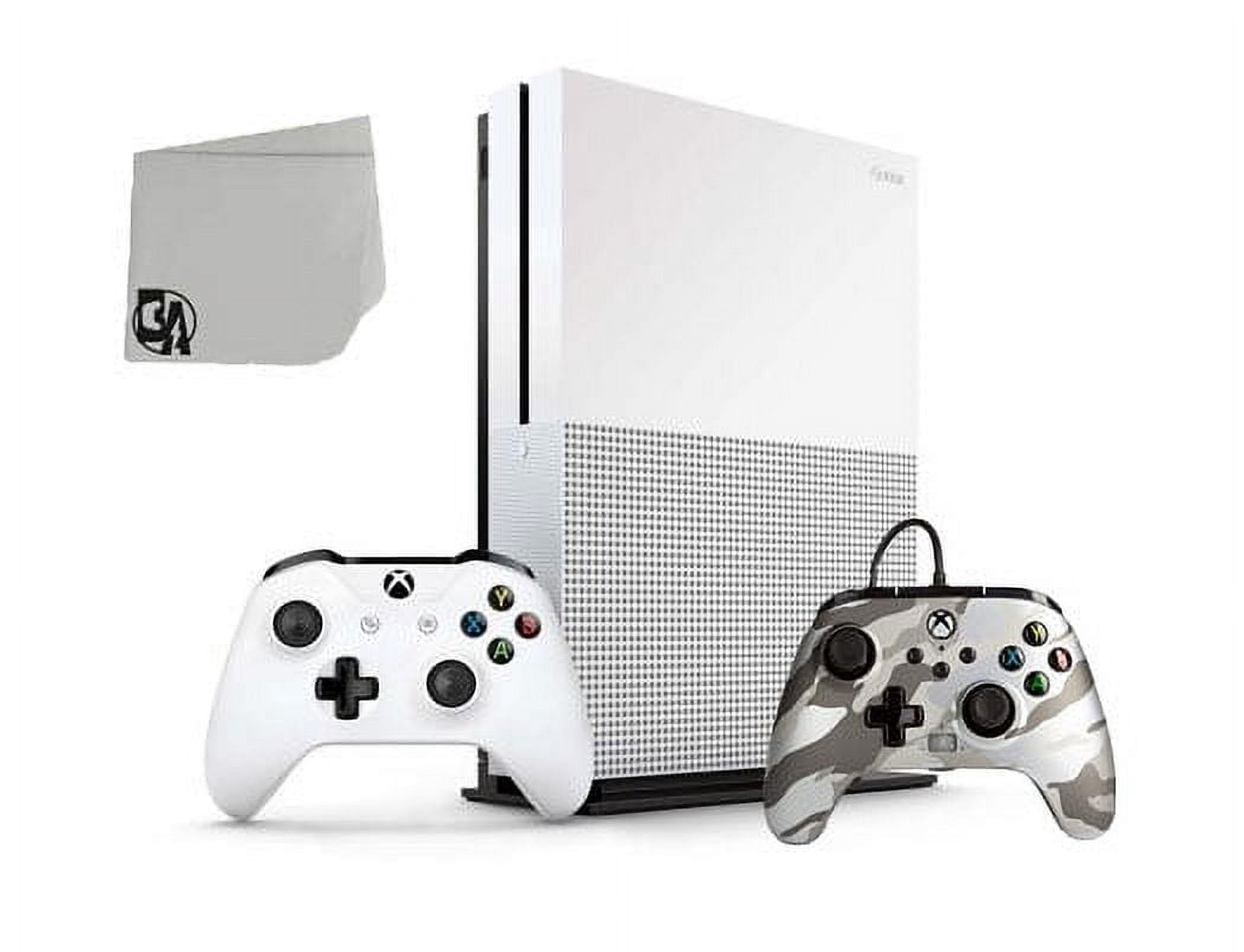 Pre-Owned Microsoft 234-00051 Xbox One S White 1TB Gaming Console with Metallic Arctic Camo Controller Included BOLT AXTION ( )