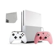 thumbnail image 1 of Pre-Owned Microsoft 234-00051 Xbox One S White 1TB Gaming Console with Pink Controller Included BOLT AXTION Bundle, 1 of 5