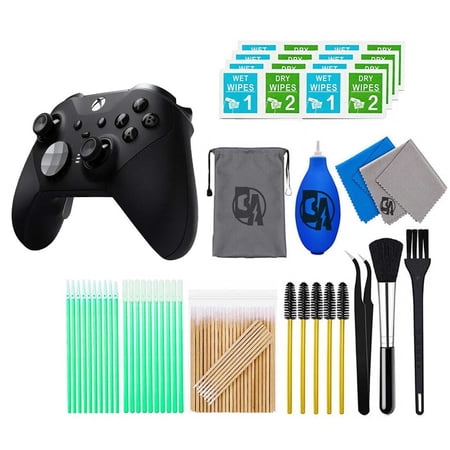 Pre-Owned Microsoft - Elite Series 2 Wireless Controller for Xbox One, Xbox Series X,S - Black With Cleaning Manual Kit Bolt Axtion Bundle (Refurbished: Like New)