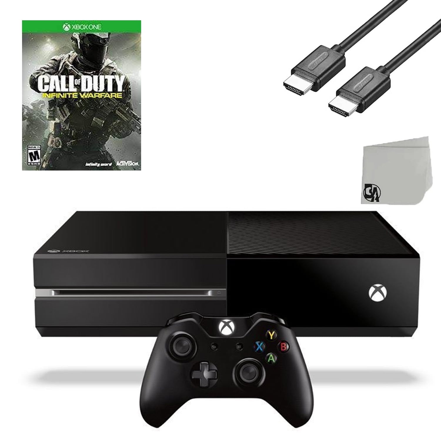 Pre-Owned Microsoft Xbox One Original 500GB Gaming Console Black HDMI Cable With Call of Duty Infinite WarFare Game BOLT AXTION ( )