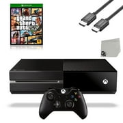Restored Microsoft Xbox One Original 500GB Gaming Console Black with HDMI Cable and GTA V Game