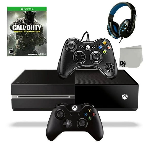 Pre-Owned Microsoft Xbox One Original 500GB Gaming Console Black Headset 2 Controller Included With Call of Duty Infinite WarFare Game BOLT AXTION ( )