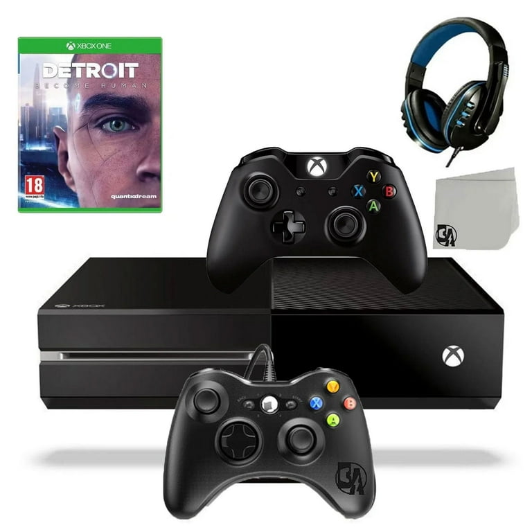 Pre Owned Microsoft Xbox One Original 500GB Gaming Console Black Headset 2 Controller Included With Detroit Become Human Game BOLT AXTION Bundle Walmart