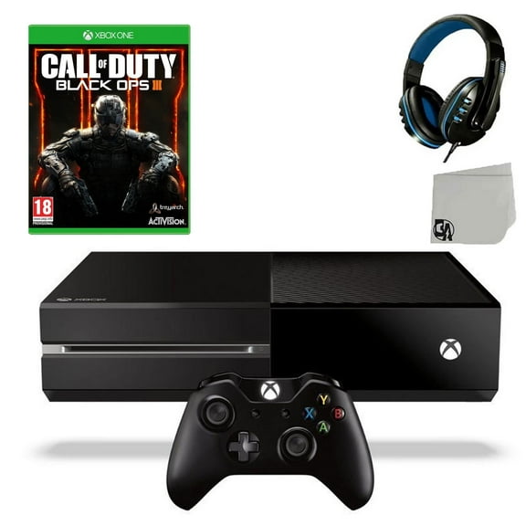 Pre-Owned Microsoft Xbox One Original 500GB Gaming Console Black Headset With Call Of Duty Black Ops 3 Game BOLT AXTION ( )