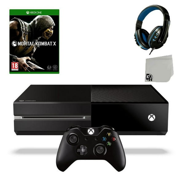 Pre-Owned Microsoft Xbox One Original 500GB Gaming Console Black Headset With Mortal Kombat X Game BOLT AXTION ( )