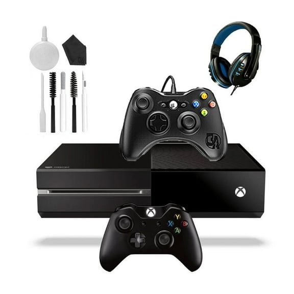 Pre-Owned Microsoft Xbox One Original 500GB Gaming Console Black with 2 Controller Headset Cleaning Kit ( )