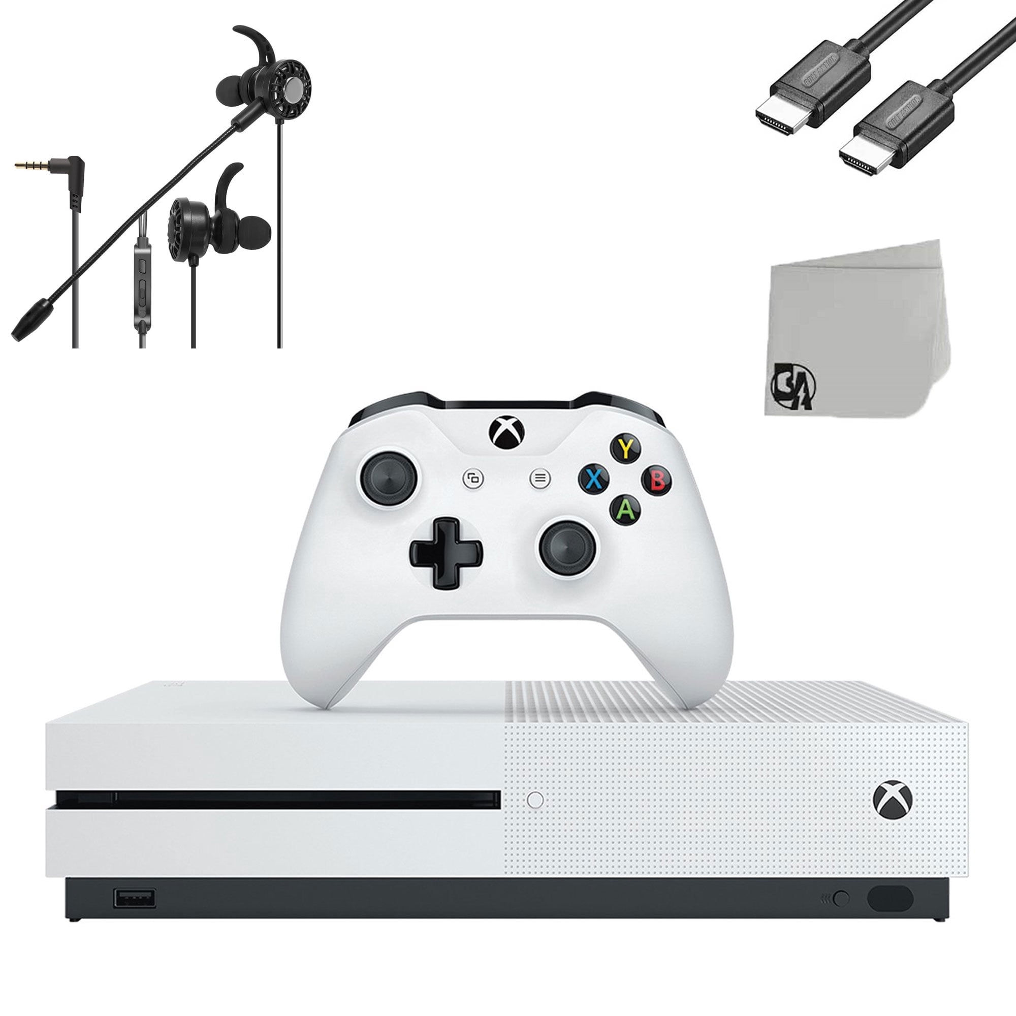 Pre-Owned Microsoft Xbox One S 1TB White Gaming Console + T5 Earbuds With Microphone BOLT AXTION ( )