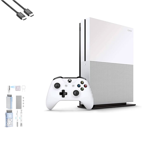 Pre-Owned Microsoft Xbox One S 500GB, 4K Ultra HD White with BOLT AXTION Cleaning Kit HDMI ( )
