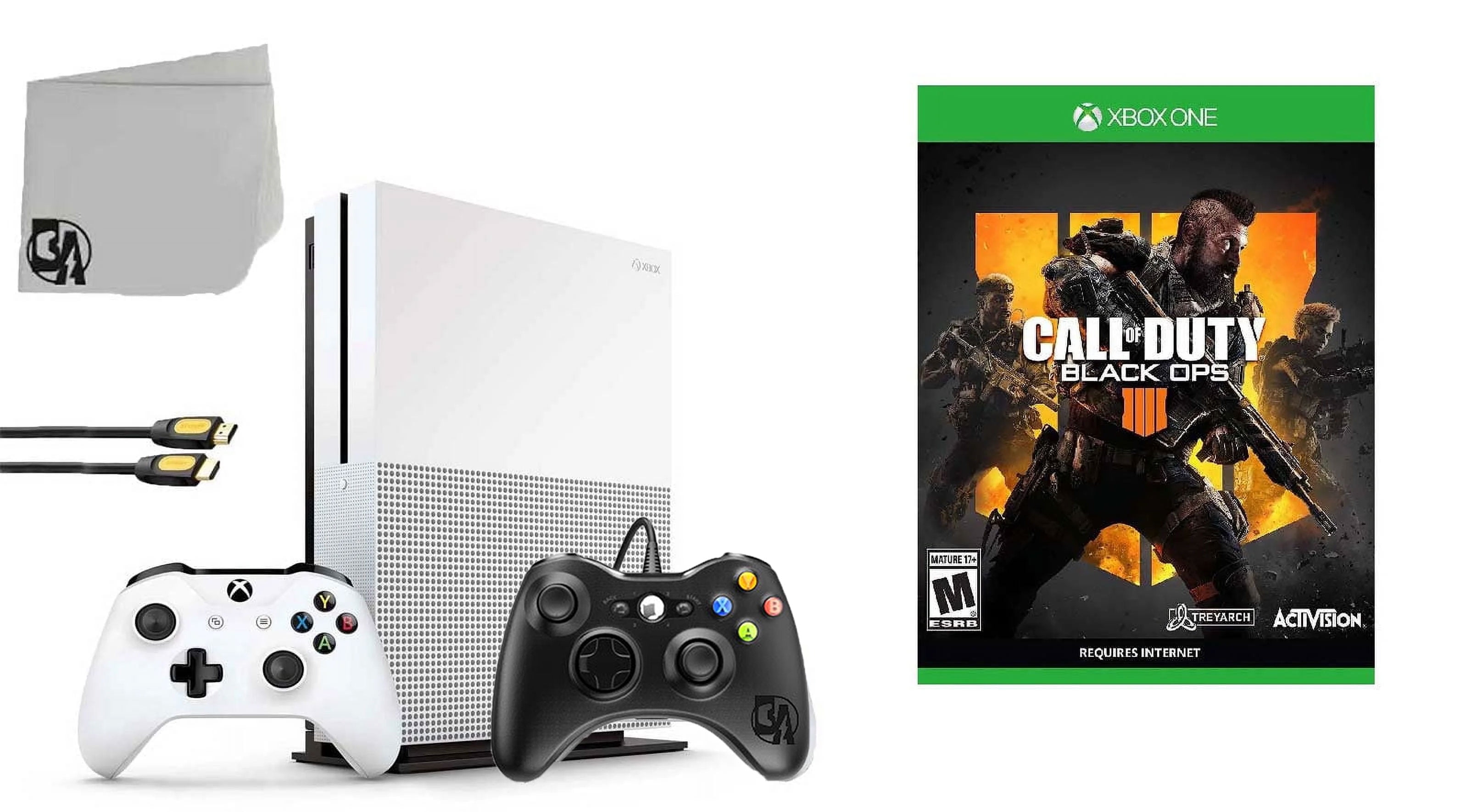 Pre-Owned Microsoft Xbox One S 500GB Gaming Console White 2 Controller Included with Call of Duty- Black Ops 4 BOLT AXTION ( )