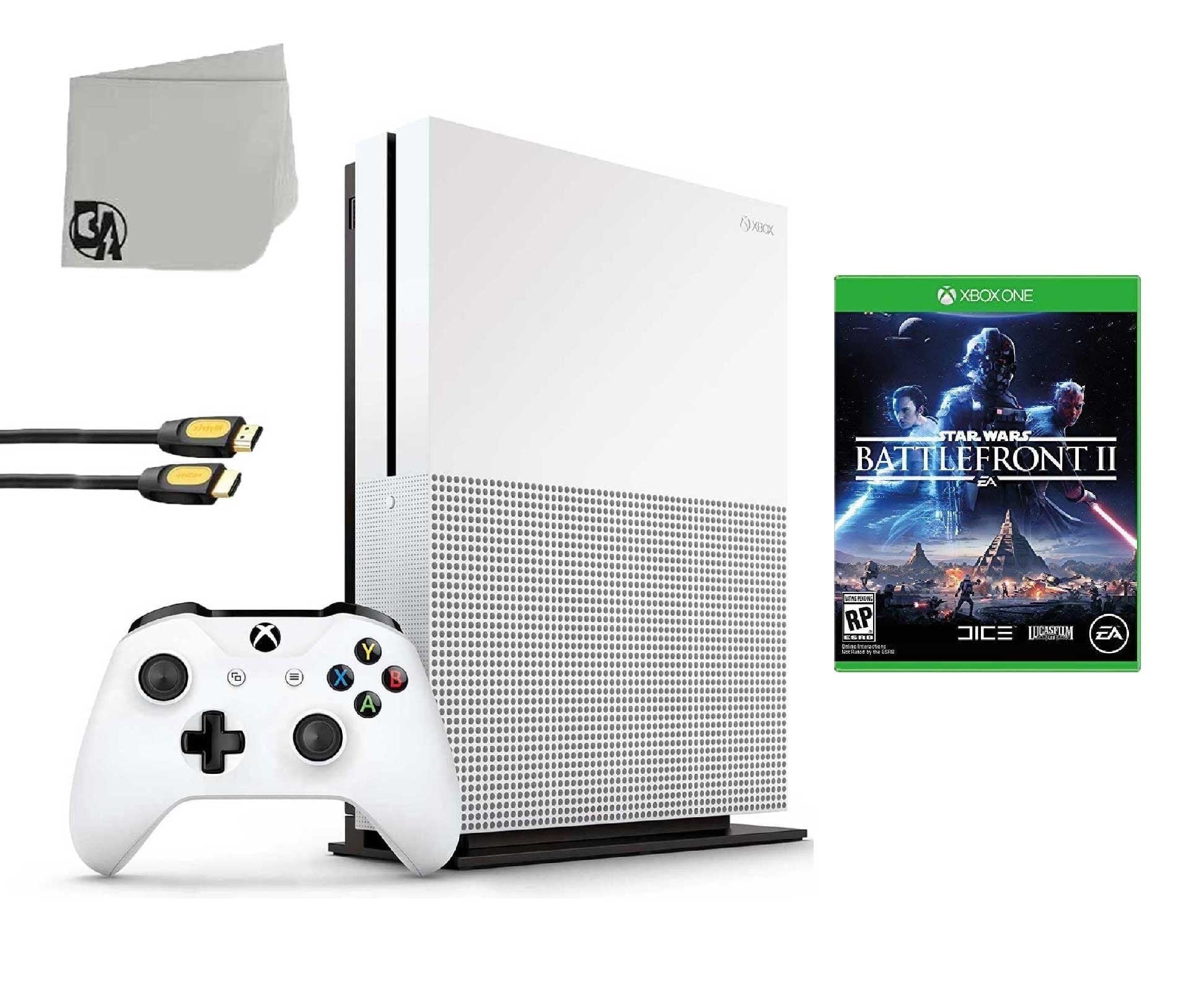 Pre-Owned Microsoft Xbox One S 500GB Gaming Console White with Battlefront II BOLT AXTION Bundle ( )