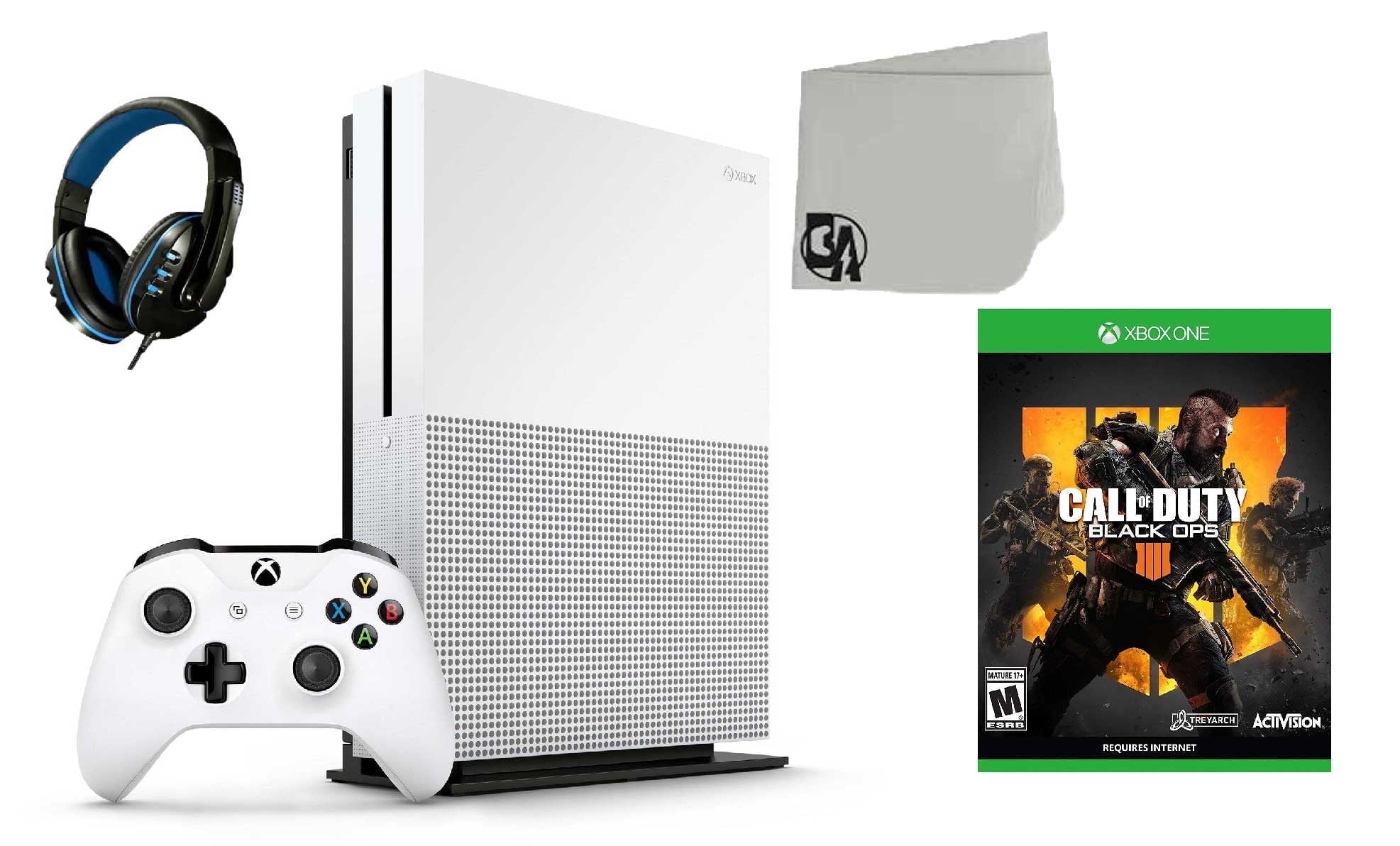 Pre-Owned Microsoft Xbox One S 500GB Gaming Console White with Call of Duty- Black Ops 4 BOLT AXTION ( )