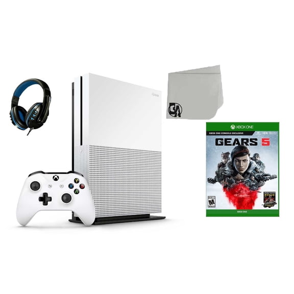 Pre-Owned Microsoft Xbox One S 500GB Gaming Console White with Gears 5 BOLT AXTION ( )