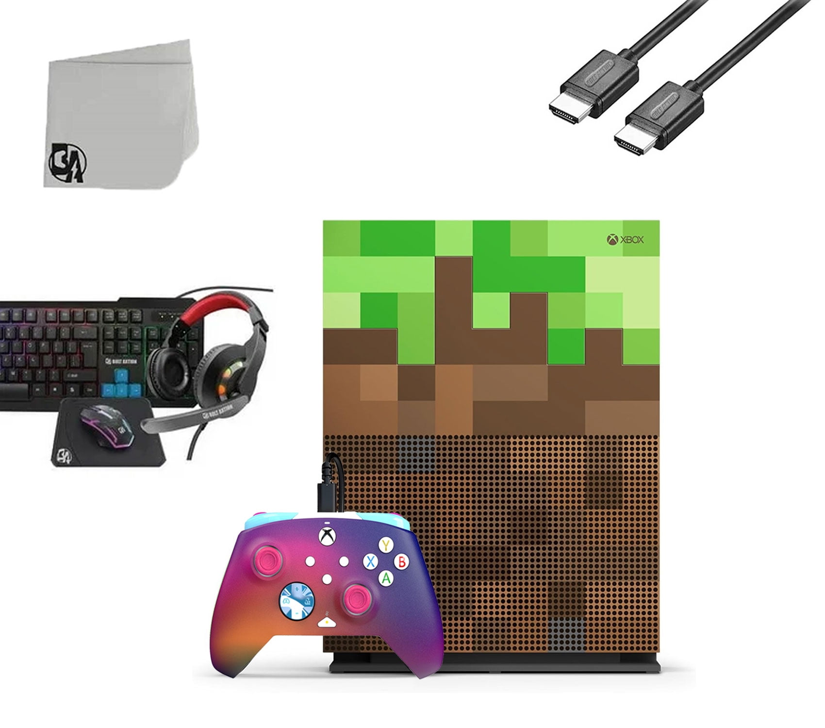 Pre-Owned Microsoft Xbox One S Minecraft Limited Edition 1TB Console + 4in1 BOLT Bundle (Refurbished: Like New) - Walmart.com