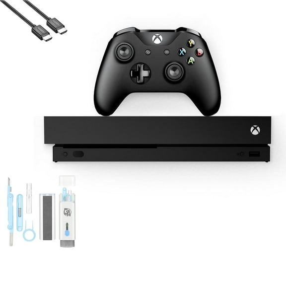 Restored Microsoft Xbox One X 1TB, 4K Ultra HD Black with BOLT AXTION Cleaning Kit HDMI (Refurbished)