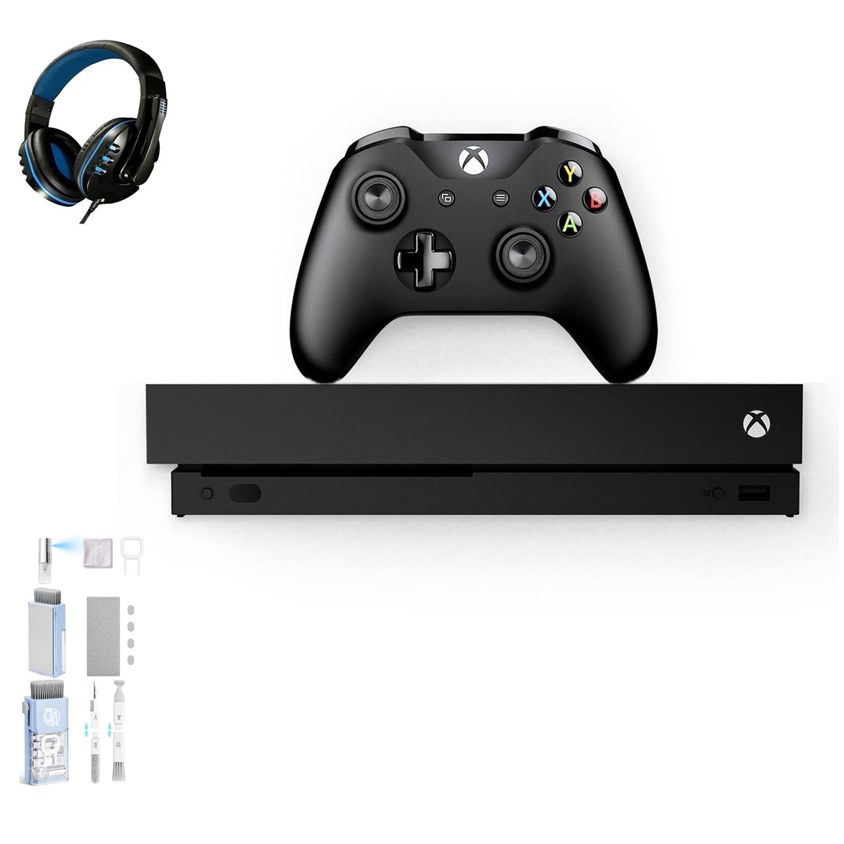 Pre-Owned Microsoft Xbox One X 1TB, 4K Ultra HD Black with BOLT AXTION Cleaning Kit Headset ( )