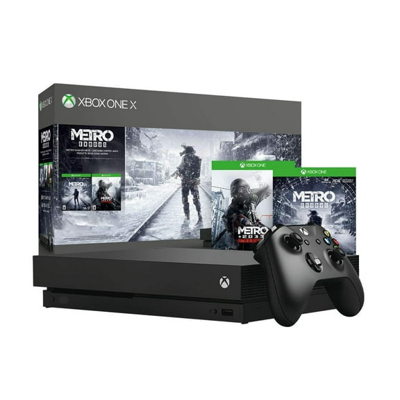 Pre-Owned Microsoft Xbox One X 1TB Black 4K Ultra HD Console Metro Exodus Bundle