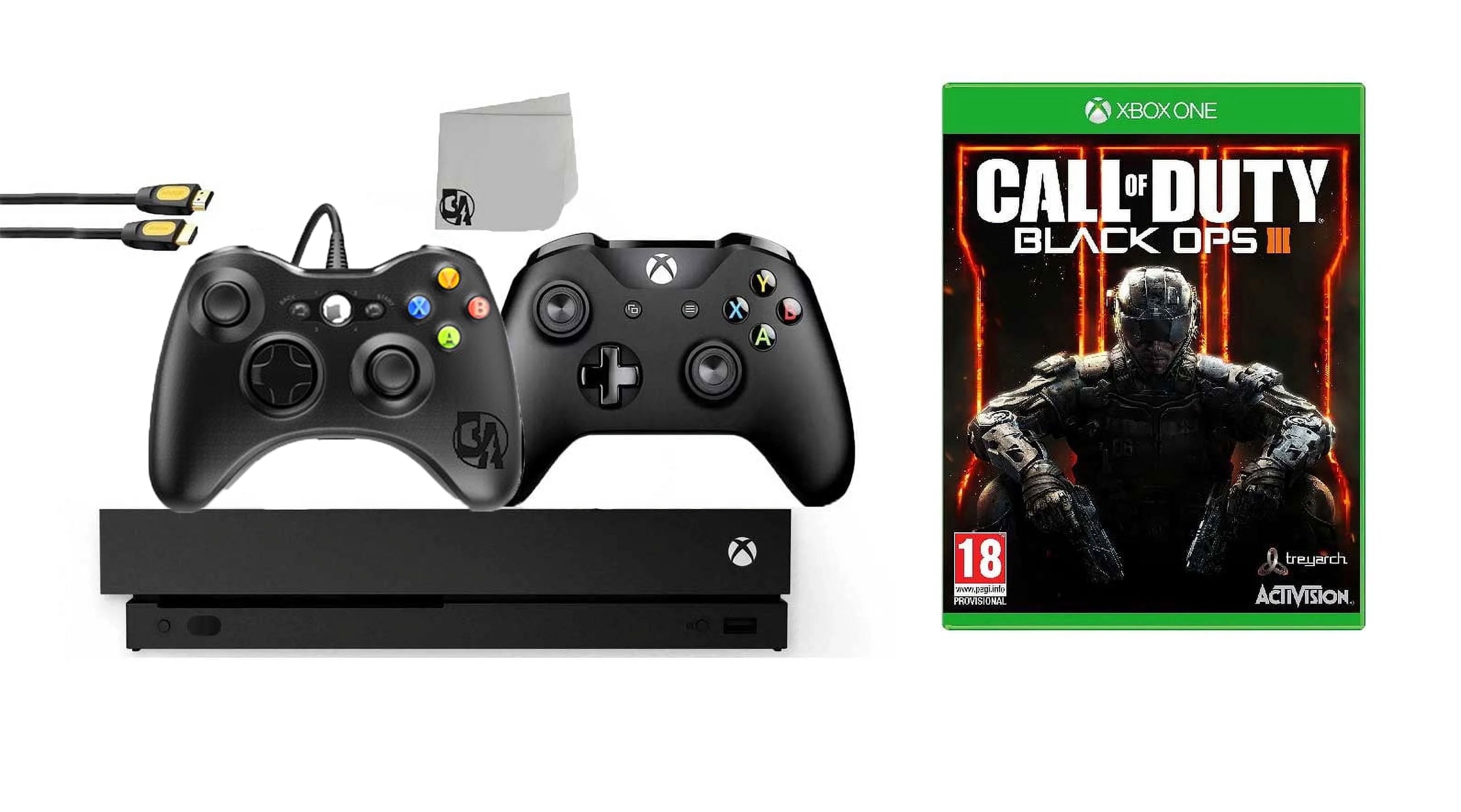 Pre-Owned Microsoft Xbox One X 1TB Gaming Console Black with 2 Controller Included with Call of Duty- Black Ops III BOLT AXTION Bundle ( )