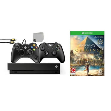 Pre-Owned Microsoft Xbox One X 1TB Gaming Console Black with 2 Controller Included with Assassin's Creed- Origins BOLT AXTION ( )