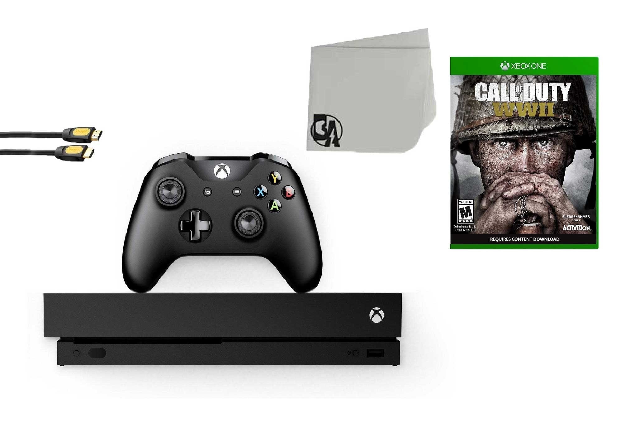 Restored Microsoft Xbox One X 1TB Gaming Console Black with Call of Duty- WW2 BOLT AXTION Bundle (Refurbished)