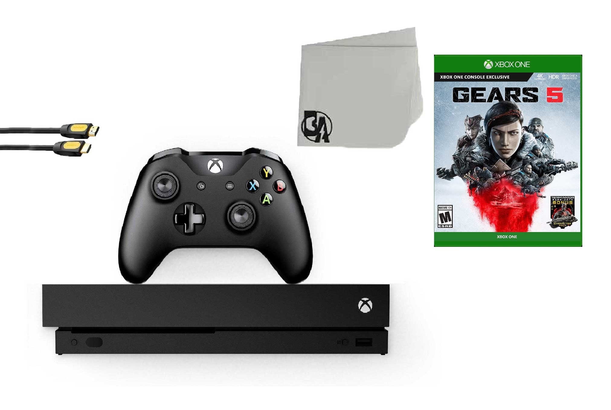 Restored Microsoft Xbox One X 1TB Gaming Console Black with Gears 5 BOLT AXTION Bundle (Refurbished)