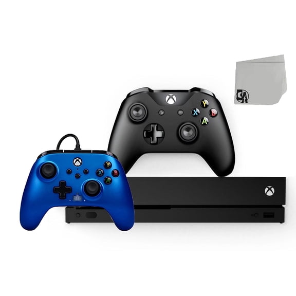 Pre-Owned Microsoft Xbox One X 1TB Gaming Console Black with Sapphire Fade Controller Included BOLT AXTION Bundle