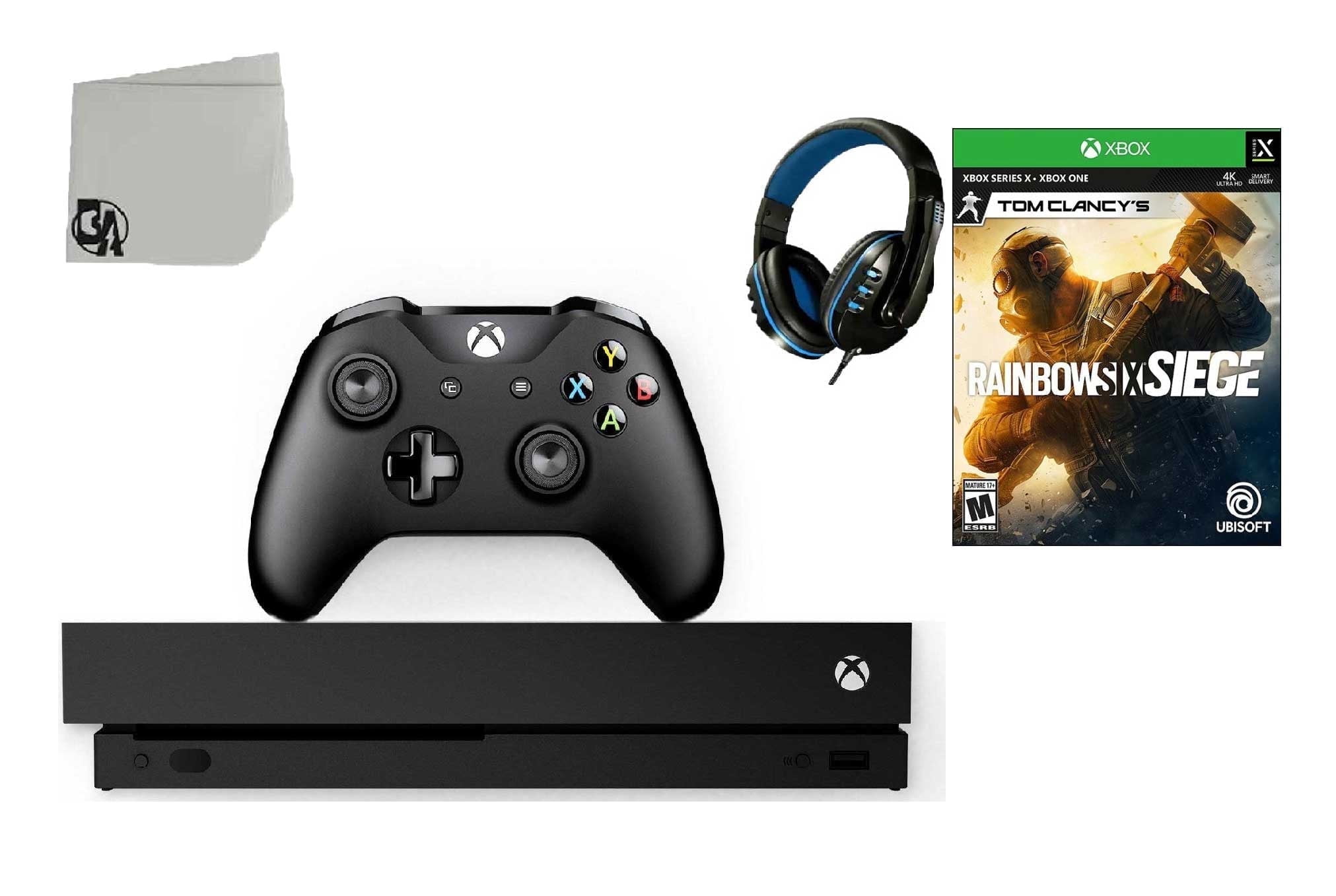 Pre-Owned Microsoft Xbox One X 1TB Gaming Console Black with Tom Clancy's Rainbow Six Siege BOLT AXTION Bundle