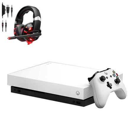 Restored Microsoft Xbox One X 1TB Gaming Console White Included BOLT AXTION (Refurbished)