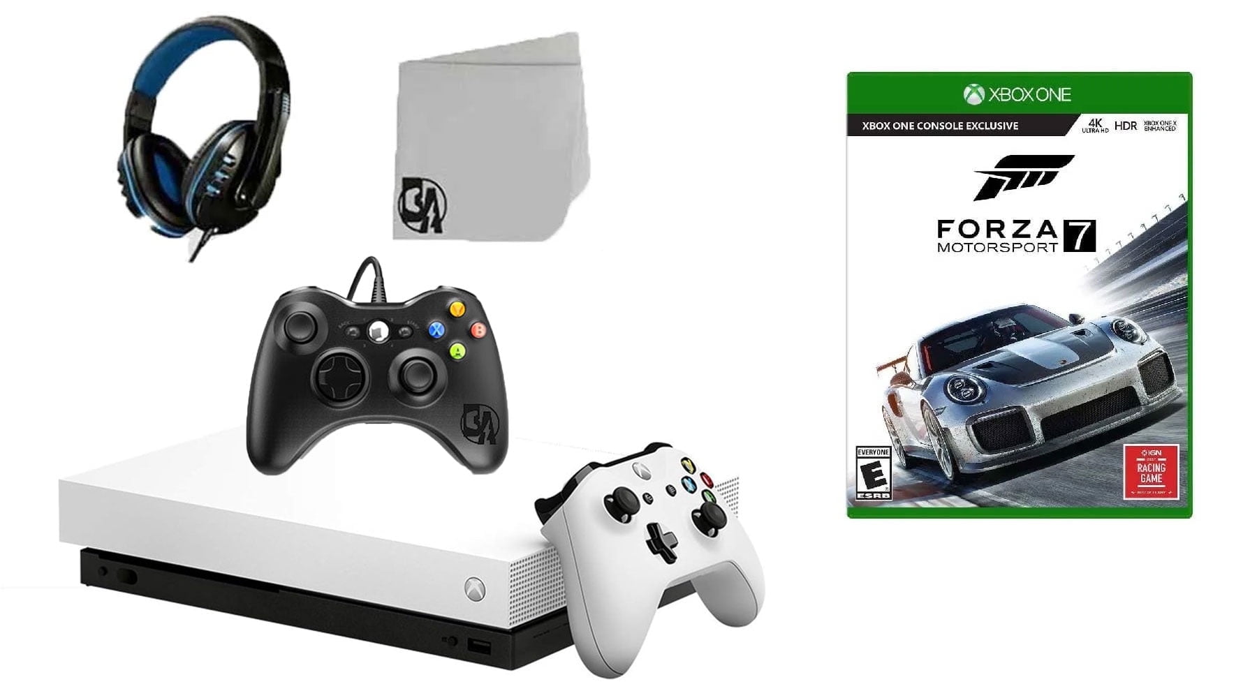 PreOwned Microsoft Xbox One X 1TB Gaming Console White with 2