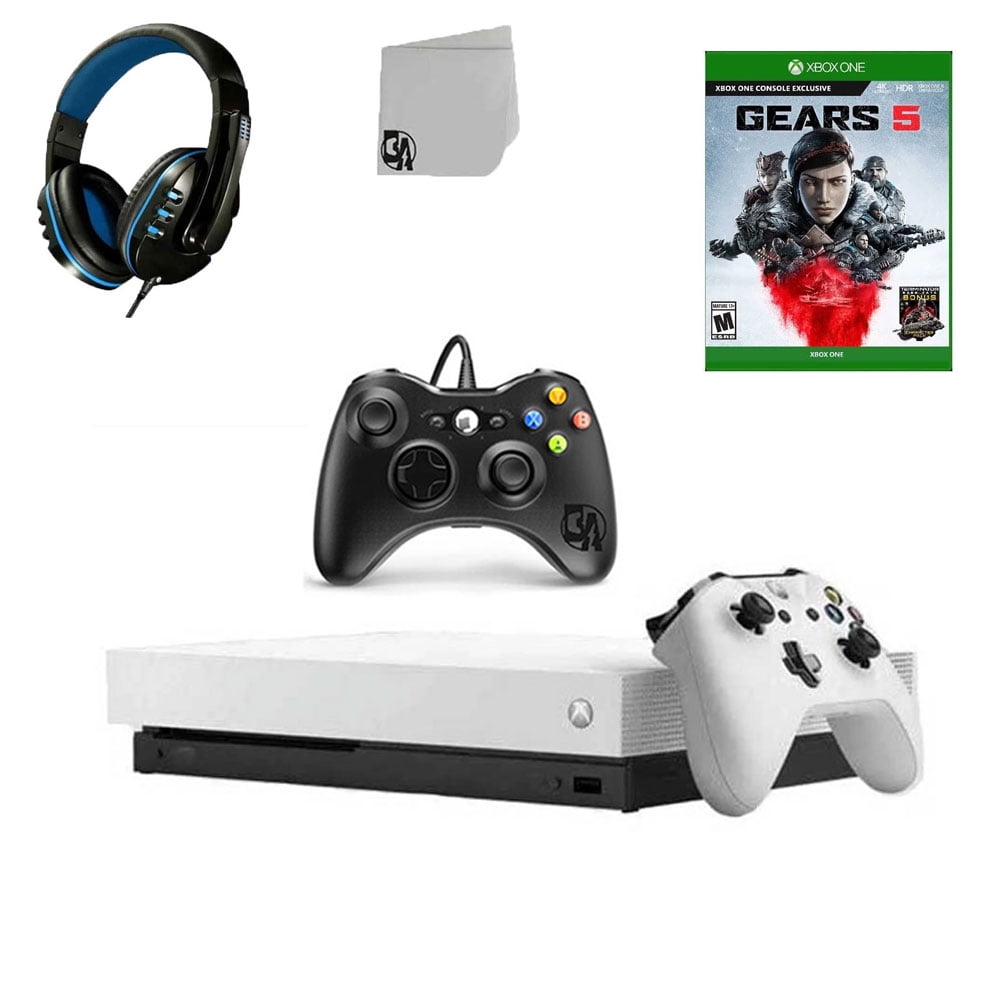 PreOwned Microsoft Xbox One X 1TB Gaming Console White with 2