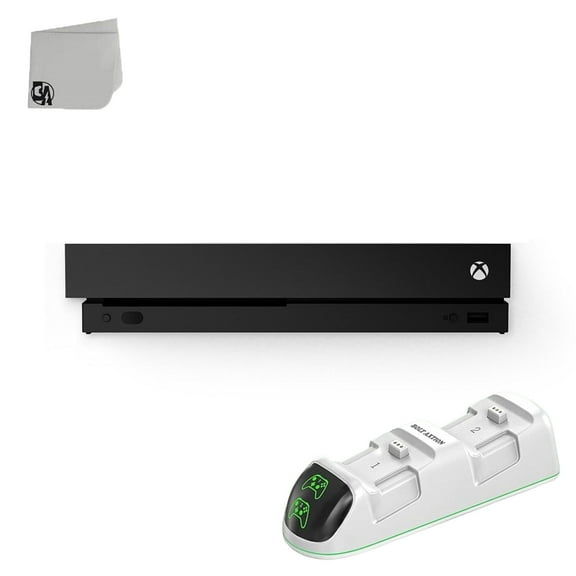 Restored Microsoft Xbox One X 1TB Gaming Only Console Black with Controller Charging Station BOLT AXTION Bundle (Refurbished)