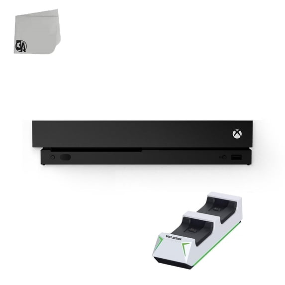 Restored Microsoft Xbox One X 1TB Gaming Only Console Black with Controller Charging Station BOLT AXTION Bundle (Refurbished)