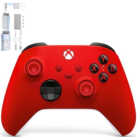 Pre-Owned Microsoft Xbox Wireless Controllers for Xbox Console - Pulse Red With Bolt Axtion Cleaning Kit Bundle