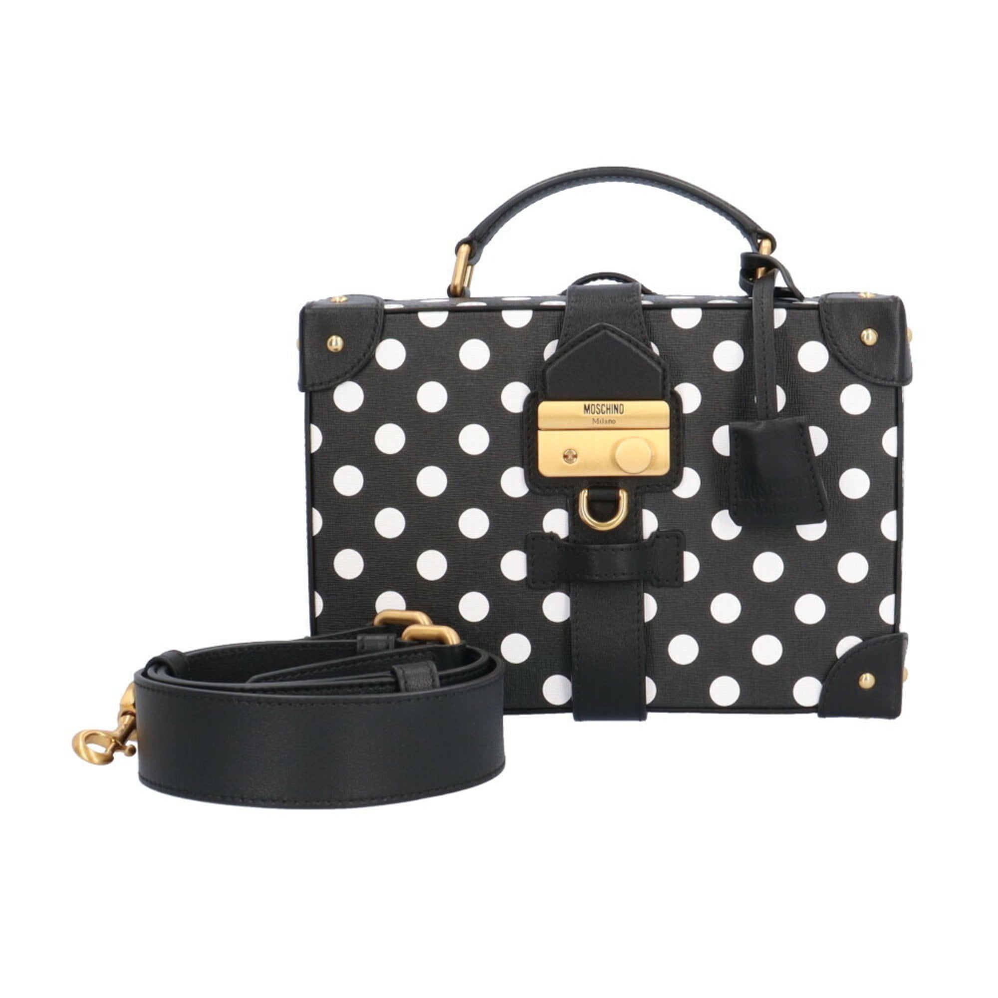 Pre Owned Moschino Trunk Shoulder Bag Leather A743280151555 Black Women s MOSCHINO 2way Good Walmart