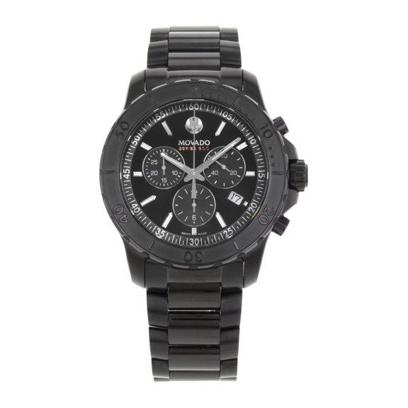 Pre-Owned Movado Series 800 Black PVD Coated Steel Quartz Watch 2600119 (Good)