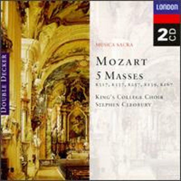 Pre-Owned Mozart: 5 Masses (CD 0028945503226) by Wiener Philharmoniker, King's College Choir of Cambridge (choir, chorus), Vienna State Opera Chorus (choir, chorus);...