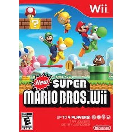 New Super Mario Bros by Nintendo for Nintendo Wii Platformer Game Parental Controls Physical Edition 4 Offline Players