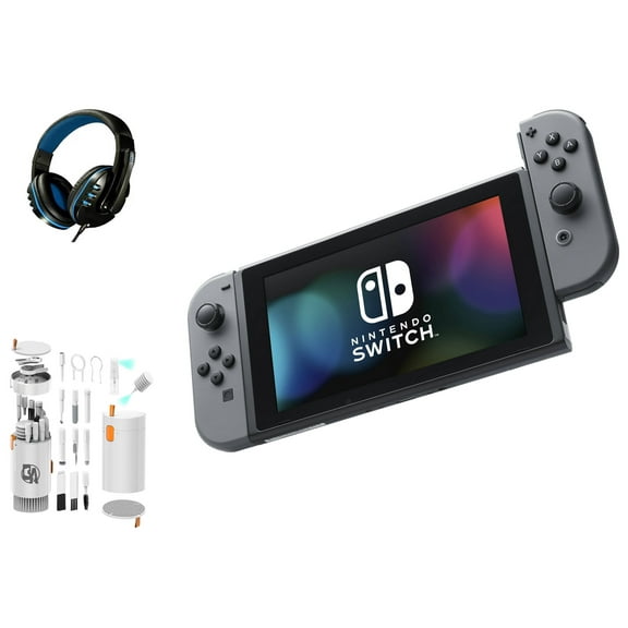 Pre-Owned Nintendo Switch - Gray & Gray Joy-Con with Headset BOLT AXTION Cleaning Kit ( )
