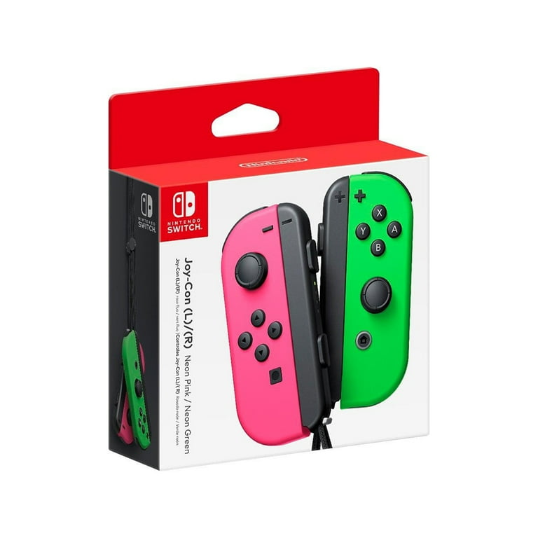 Pre Owned Nintendo Switch Joy Con L R Neon Green Neon Pink EUR Import Refurbished Like New