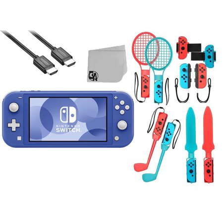 Pre-Owned Nintendo Switch Lite Blue Bolt Axtion Bundle with Accessories