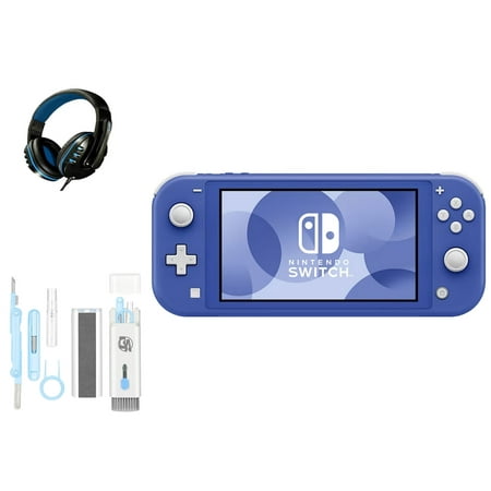 Pre-Owned Nintendo Switch Lite - Blue with BOLT AXTION Cleaning Kit + Headset Bundle ( )