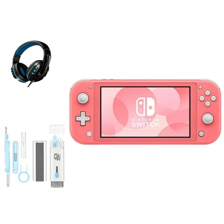 Pre-Owned Nintendo Switch Lite - Coral with BOLT AXTION Cleaning Kit + Headset Bundle ( )