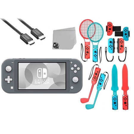 Pre-Owned Nintendo Switch Lite Gray Bolt Axtion Bundle with Accessories (Refurbished: Like New)