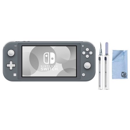 Restored Nintendo Switch Lite - Gray with BOLT AXTION Cleaning Kit Bundle (Refurbished)