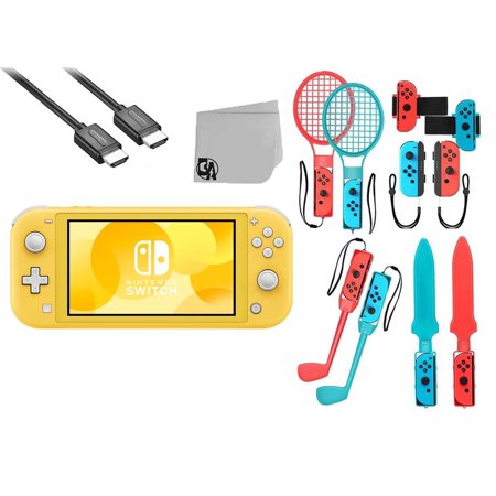 Pre-Owned Nintendo Switch Lite Yellow Bolt Axtion Bundle with Accessories