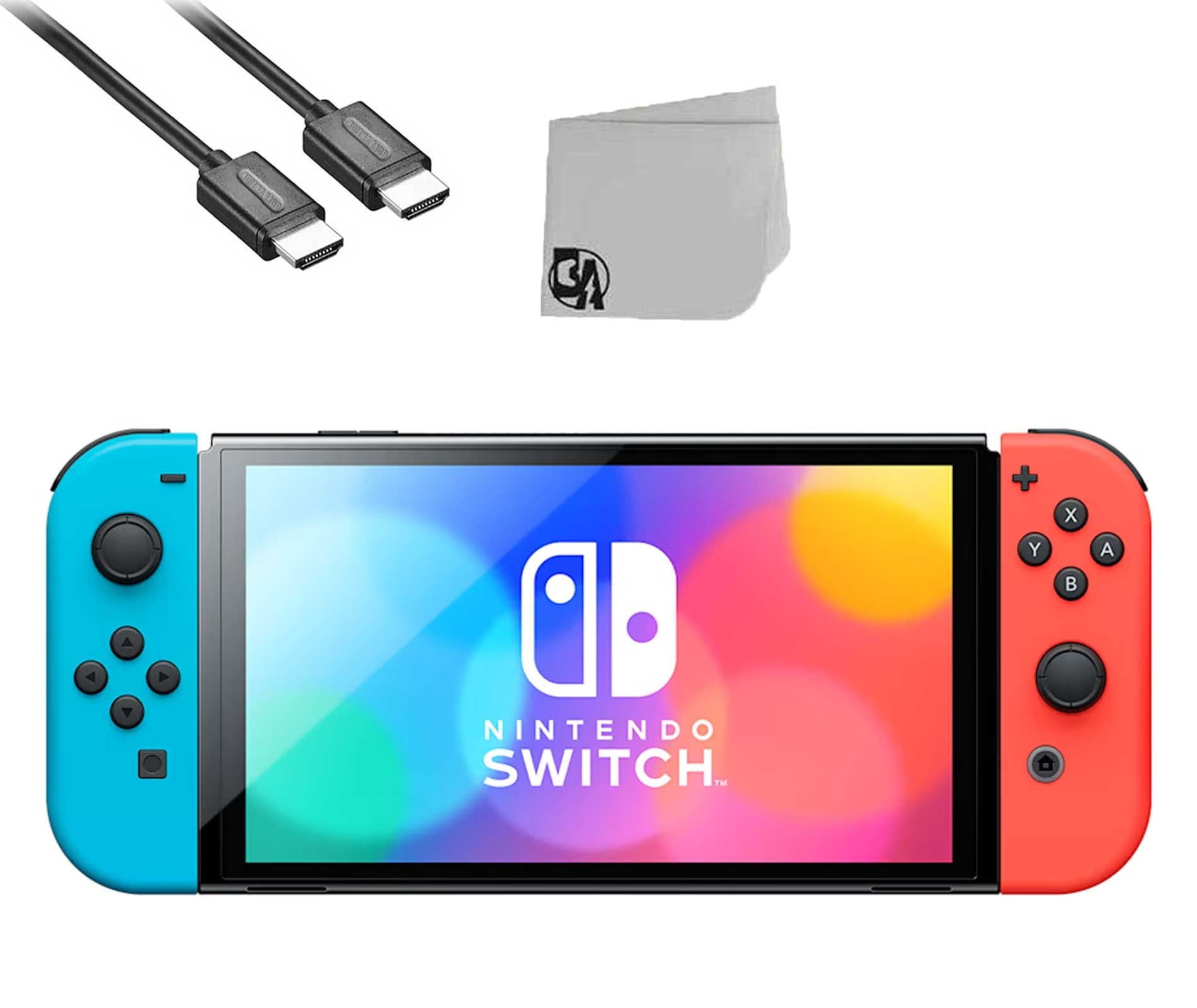 Pre-Owned Nintendo Switch Model Neon Blue/Neon Red Set Bolt Axtion Bundle