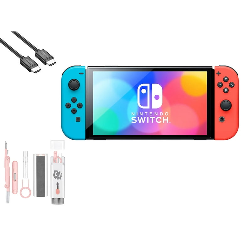 Pre-Owned Nintendo Switch OLED Model Neon Blue/Neon Red Set with