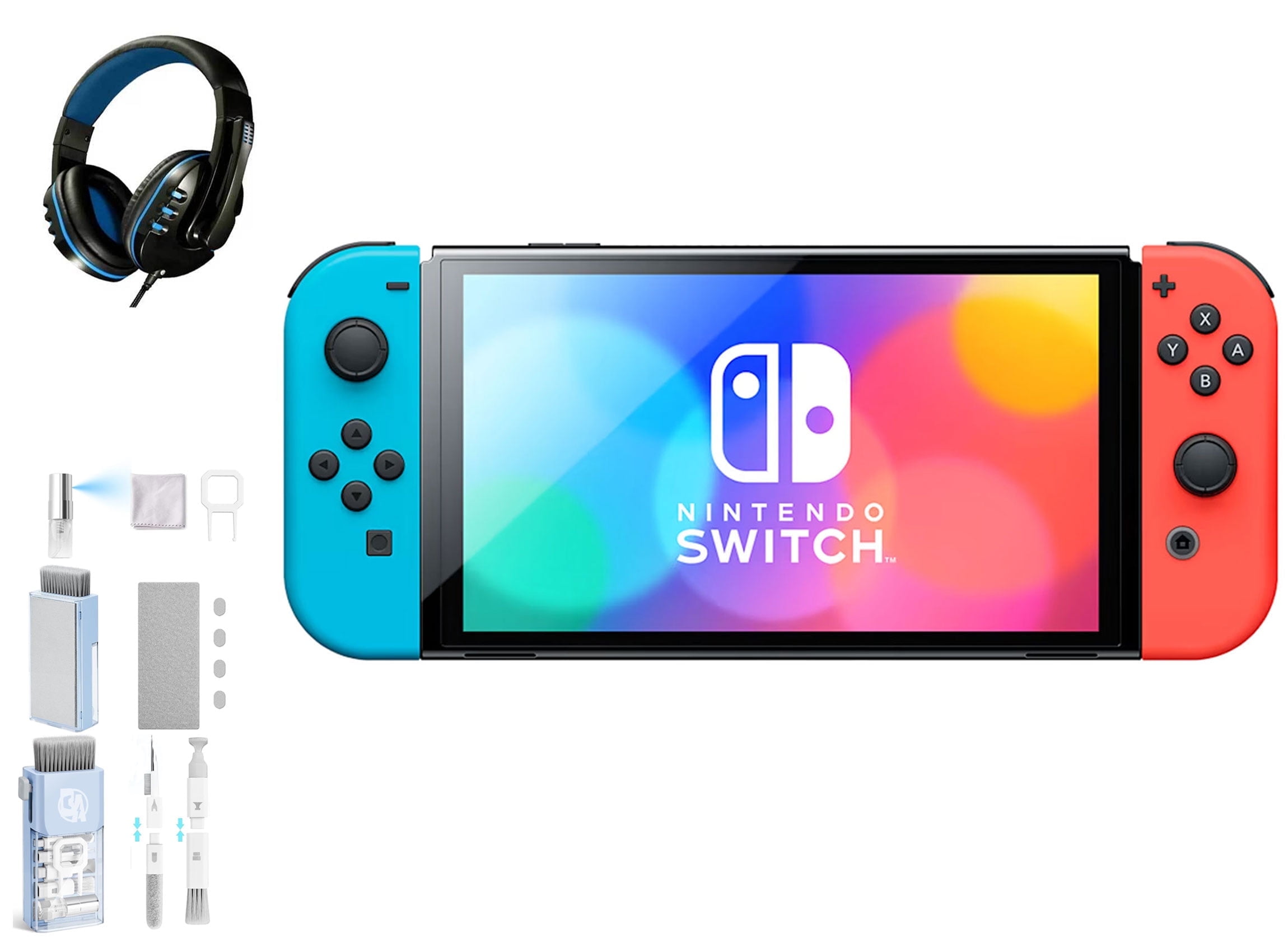 Pre-Owned Nintendo Switch OLED Model Neon Blue/Neon Red Set with