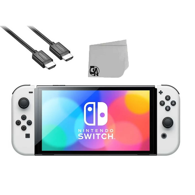 Restored Nintendo Switch OLED Model White Set Bolt Axtion Bundle