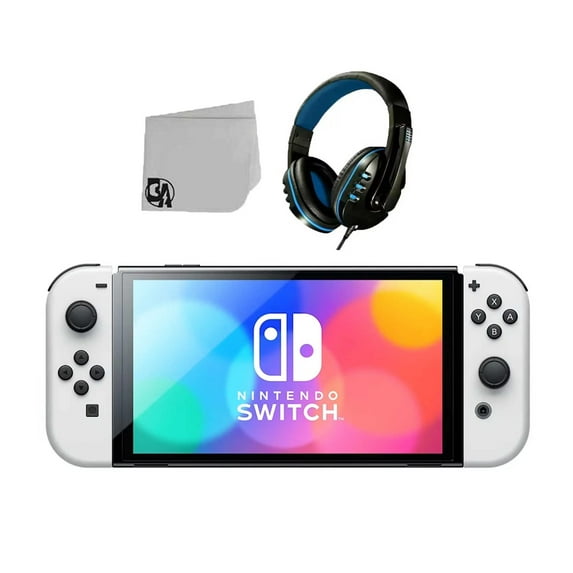 Pre-Owned Nintendo Switch OLED Model White Set With Headset Bolt Axtion Bundle