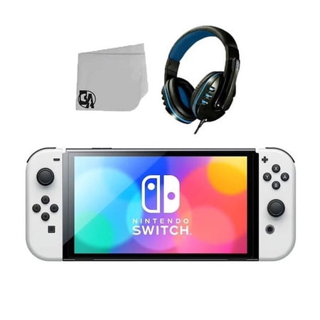 Pre-Owned Nintendo Switch OLED Model White Set With Headset Bolt Axtion Bundle